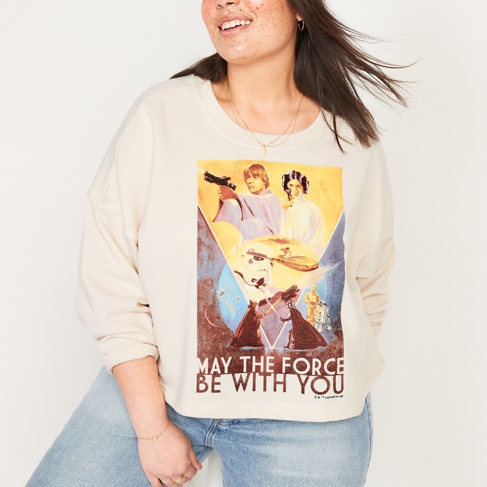 Old Navy Star Wars May The Force Be With You Cropped Sweater XL